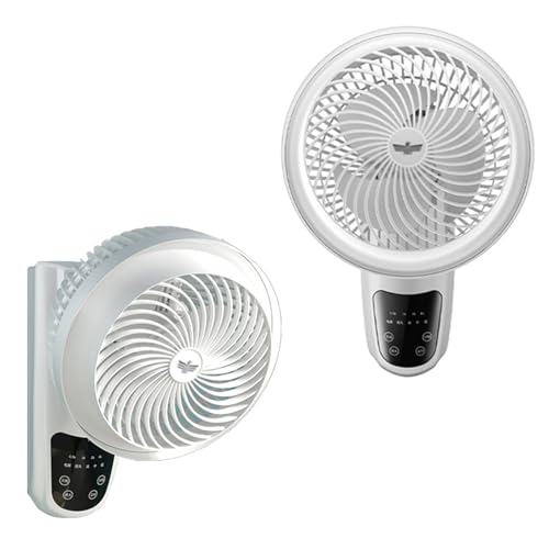 Ventilador de piso, ventilador oscilante de pared con control remoto, flujo de aire de 6 m, 3 velocidades, temporizador, oscilación de 90° para RV, dormitorio, oficina y garaje.