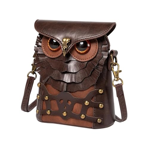Image of VELURA SYDL Crossbody Purse Owl Shape Gothic Owl Cartoon Satchel for Travel Cycling Work|1 Women Shoulder Bag|Clothing, Shoes & Accessories