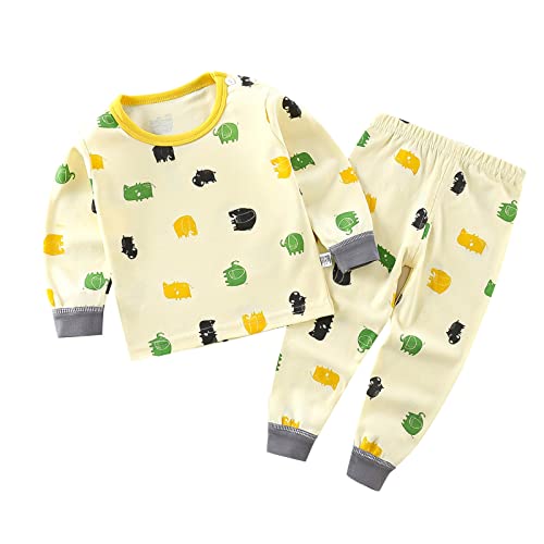Boys Girls Cotton 𝐏a𝐣ama Set Long Sleeve 𝐏𝗝s Toddler Baby Cute Cartoon 𝐏ajamas Soft Sl𝐞epwear (A-X, 2-3 Years)