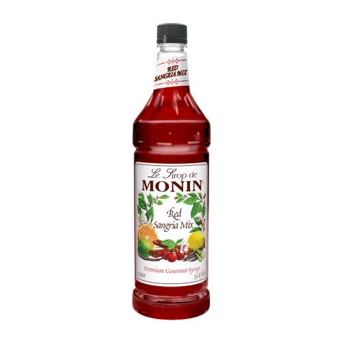 Monin Flavored Syrup, Red Sangria Mix, 33.8-Ounce Plastic Bottle (1 liter)