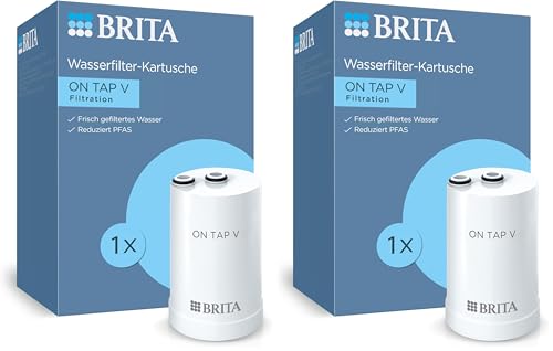 BRITA pack de 1x filtre à eau ON TAP V (: 4 mois de filtration) - pour une eau filtrée au goût agréable instantanément, directement depuis votre robinet...