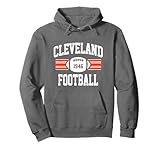 Cleveland Football Athletic Vintage Sports Team Fan Dark Pullover Hoodie