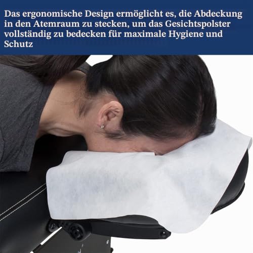 Tvvcalk 400 Stück Gesichtsauflagen für Massageliege, Nasenschlitztücher Massageliege, Optimale Einweg Nasenschlitztücher Vlies – Ansicht 4