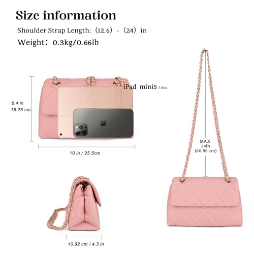 Image of Gladdon Quilted Crossbody Purses for Women Small Ladies Shoulder Bags with Chain Trendy Clutch Purse Cute Designer Bag