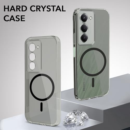 Image of Jkobi Lifetime Anti-Yellow MagSafe Compatible Clear Back Cover Case for Redmi 15 (Sleek Hard Crystal | Shockproof and Camera Protection)
