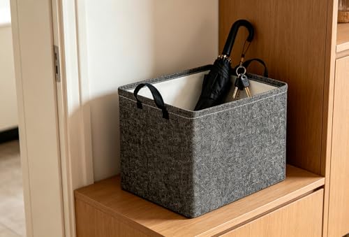 Image of CLOCOR Rectangular Storage Bin,Waterproof Books Box,Gift Basket(Grey)
