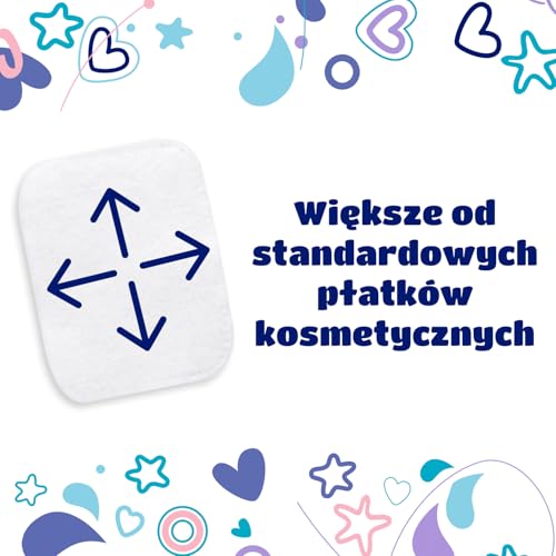 Kindii Pure Baby Pads – 100% bawełna – duże kwadratowe podkładki do skóry wrażliwej – zastępują wilgotne chusteczki – miękkie – miękkie krawędzie – nie strzępią się – 20 x 60 sztuk.