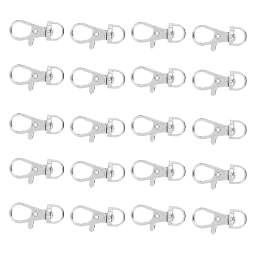 Ciieeo Lot de 20 Mousquetons en Métal pour Cage à Perroquet Crochets de Verrouillage Résistants Anti-évasion Accessoires Pratiques Portes de Cages à Oiseaux Usage Polyvalent et Solide