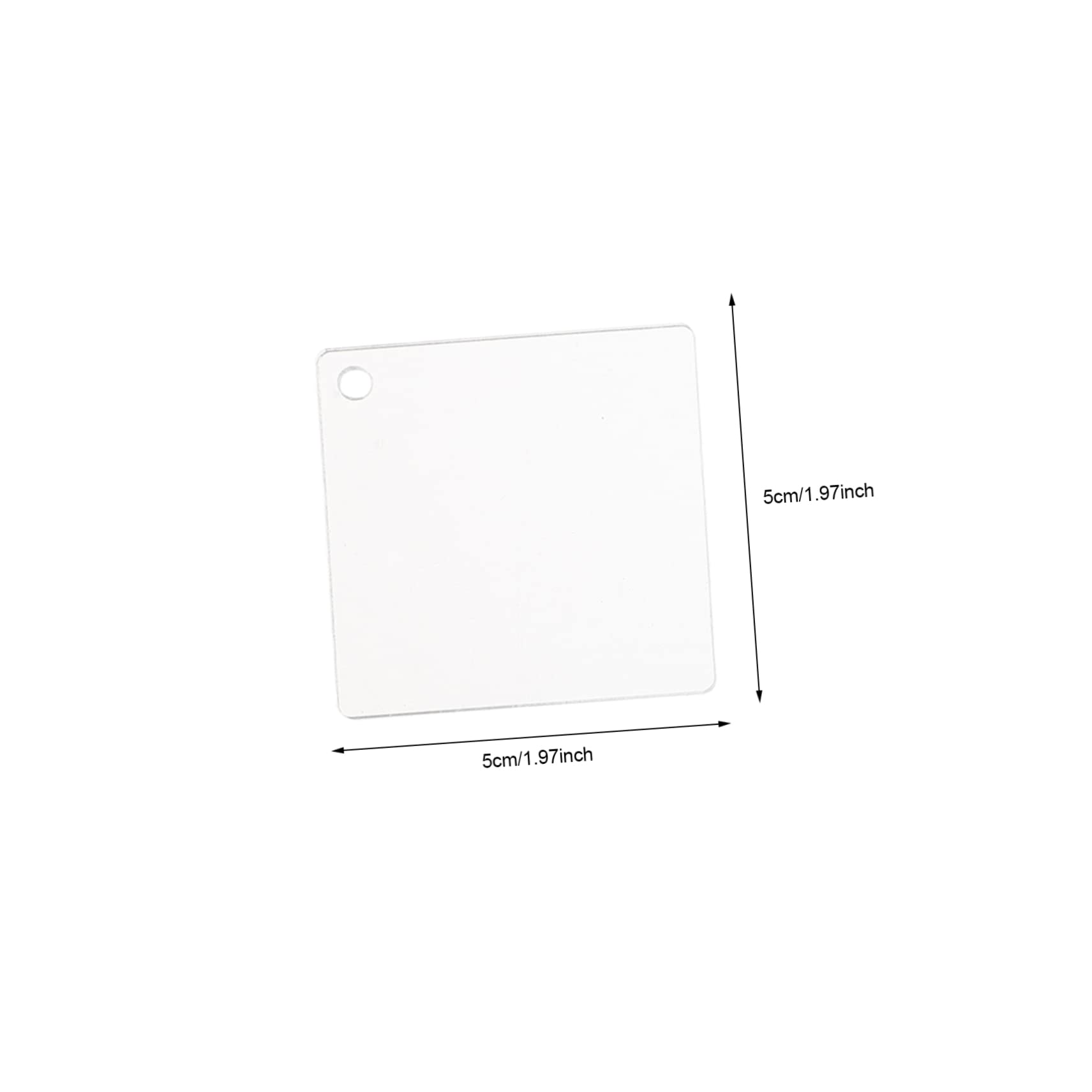 Uonlytech 100 Stück Acryl Schlüsselanhänger Transparent Blank mit Herz und Viereck Anhänger zum Unterscheiden und Rostfrei für Fotografie und Gepäck