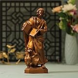 11.8 Inches St John the Evangelist Statue Antique Style Wood Carving Handmade Home Decor Christian Artwork Housewarming Gift Religious Art