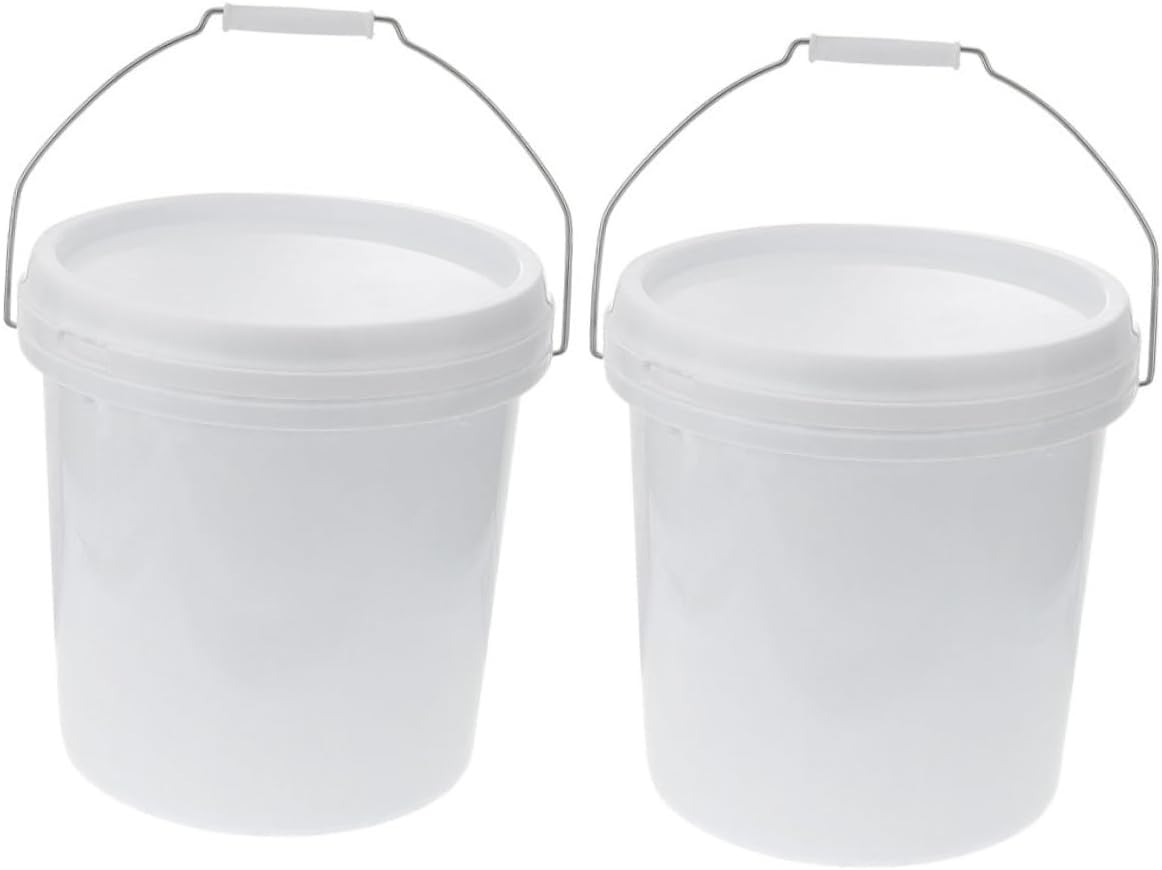 2pcs Round Bucket Heavy Duty Hand Held Paint Storage Container for Outdoor and Indoor Use for Home and Industrial Applications Design