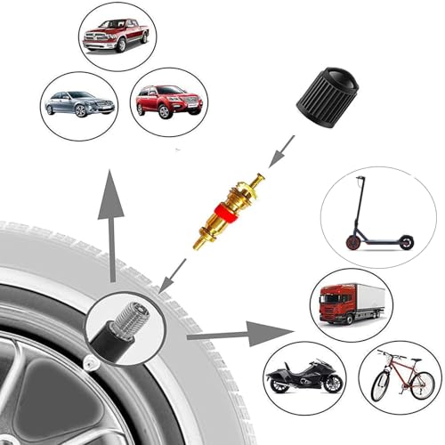 Image of 18pcs 4-Way Valve Tool Tire Repair Tools Valve Core Remover Tool Tire Valve Stems with Valve Cores Stem Cover for All Types of Tire