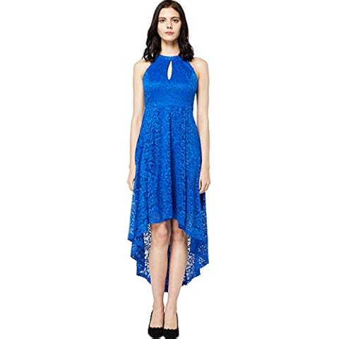 FAIRY COUPLE Women's Hi-Low Halter Neck Vintage Wedding Party Cocktail Dress M Royal Blue Cover