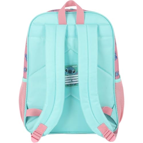 Mochila Escolar, Stitch, Grande, Verde, Luxcel