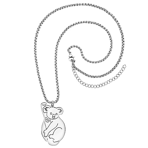Collier koala anti-ternissement acier inoxydable hypoallergénique