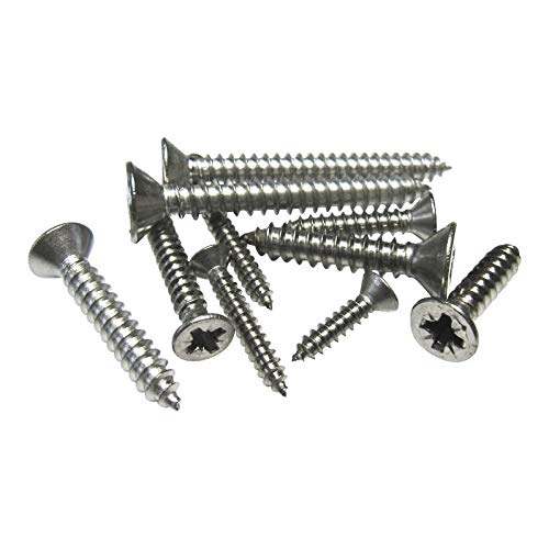 Self-Tapping Screws Posi Countersunk - 316 (A4) Stainless Steel, For Use On Boats & Marine Applications. (100, 2.9x13mm) โ image 1