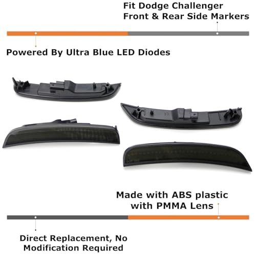 Set 4 luces LED laterales azules ahumadas para Chrysler 300 miniatura 2