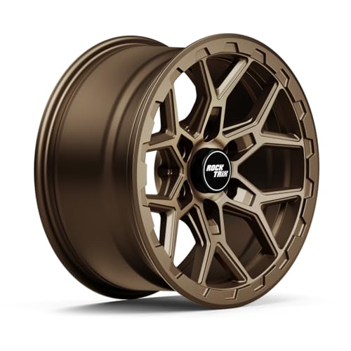 Image of RockTrix RT107 17x8.5 Wheel 6x5.5 Compatible with Toyota Tacoma, 17 Inch Matte Bronze Rim 6x139.7 +25mm Offset, 5.73 inch Backspacing, Also Fits 2002-2026 Toyota 4Runner, FJ Cruiser, 1999-2006 Tundra