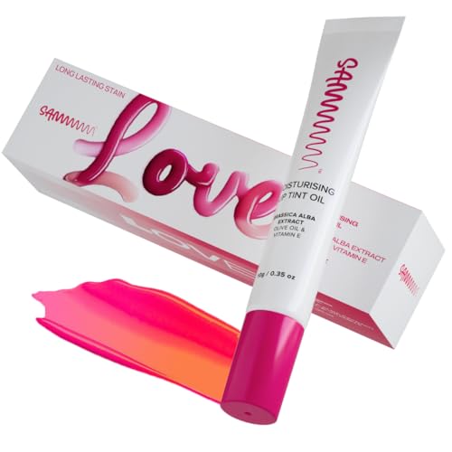 Image of Sammmm LOVE Moisturizing Lip Tint Oil(10g) | pH Reactive Lip Oils with Natural, Glossy Pink Finish | Long-Lasting And Non-Sticky Liptint Infused with Olive Oil & Vitamin E | Formulated for Young Skin