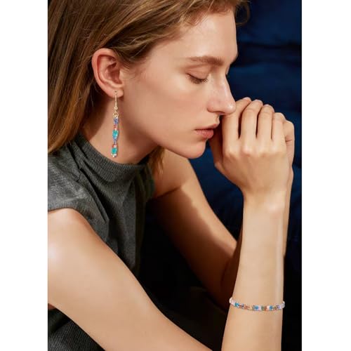 Perles rectangulaires en verre à 2 trous pour corriger les bracelets