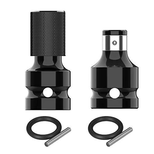 UYUYong 2 Pièce Adaptateurs de Douille 1/2' Carré à 1/4' Hexagonal Hex Ratchet Socket Convertisseur de Mandrin à libération Rapide pour Porte-embout de Tournevis et Clé à Cliquet à Chocs -Acier