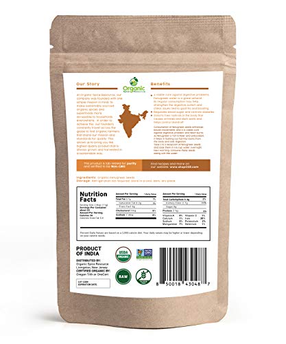 Organic Fenugreek Seeds | 16 Ounce Pack of 2 | USDA Organics and Non-GMO Verified Project Approved | Product of India | 100% Raw and Natural | Resealable Kraft Bag by SHOPOSR - Thumbnail 6