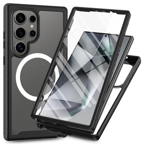 �X�}�z�P�[�X for Galaxy S25 Plus �p ���� �S�ʕی� �N���A MagSafe�Ή� �T���X�� �M�����N�V�[S25 Plus �g�уJ�o�[ �}�O�Z�[�t �����x�^�b�` PC�f��+TPU�o���p�[ ��d�\�� �}�O�l�b�g���� ���� ���ϖh�~PC�w�� 