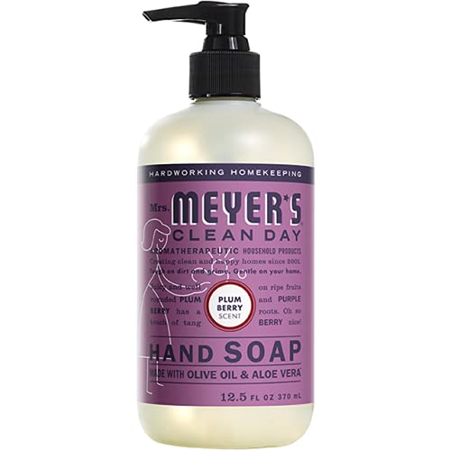 Mrs. Meyer's Clean Day Liquid Hand Soap, Plumberry Scent, Set Includes 33 Oz. Refill & 12.5 Oz. Bottle #TOP1