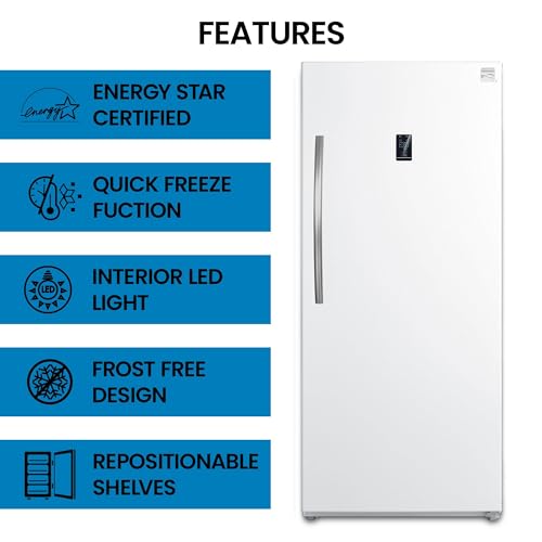 Koolatron KKUF21-W Kenmore 21 Cu. Ft. (600L) Convertible Upright Freezer/Refrigerator | Garage-Ready thumb #4