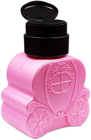 Beauticom Professional HOT PINK Carriage Shaped Nail Pump Dispenser Bottle (Size: 250ml) for Nail Acrylic Acetone Liquid Polish Remover Bottle Tool