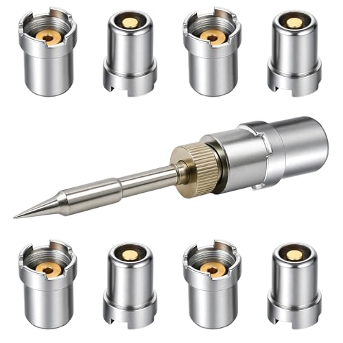 Image of Giantree 8 Pcs Gilding Magnetic Threaded Soldering Iron Ring Adapter Connector Repair Parts, Threaded Metal Accessories For Electronic Devices, Universal Multi-Function