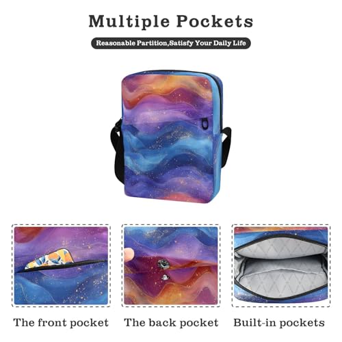 Burgundy Blue Rainbow messenger bag for women crossbody Crossbody Bags For Women Cross Over Purse Adjustable Strap for Travel School2