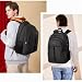 YAMTION Schwarz Rucksack Herren und Damen,Unisex Schulrucksack Teenager für Jungen Mädchen 17.3 Zoll Laptop Rucksack Schultasche mit USB für Uni Schule Arbeit Büro