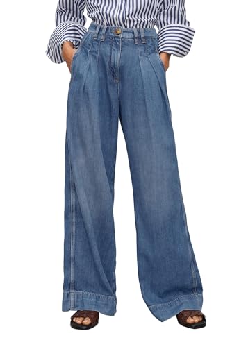 PLNOTME Women's High Waisted Wide Leg Jeans Baggy Mom Casual
