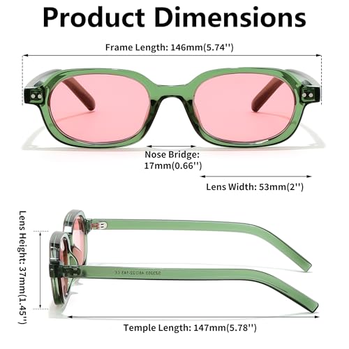 Vintage Rectangular Sunglasses For Women Men 90's Small Retro Fashion Square Sunglasses4