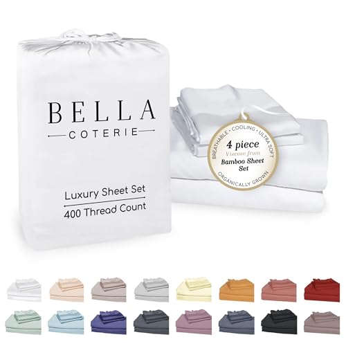 Bella Coterie Luxury Bamboo Viscose King Size Sheet Set | 100%...