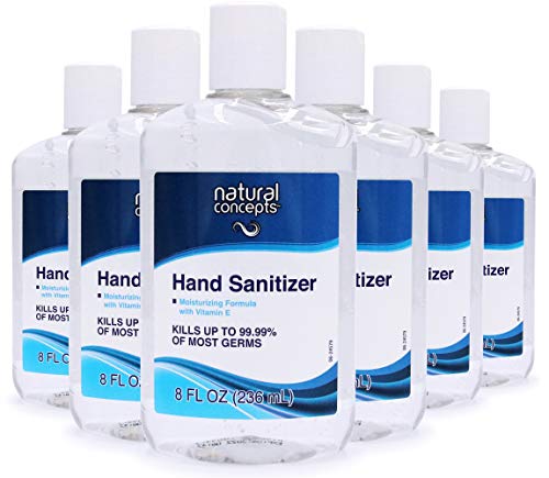 Natural Concepts Hand Sanitizer Gel, 6-Pack, 8 oz Bottles, 65% Ethyl Alcohol, Protect