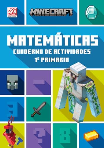 Portada de Minecraft oficial: cuaderno de actividades, Matemáticas 1.º primaria