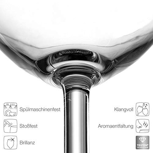 Foto von Leonardo Daily Weißwein-Gläser 6er Set, Kelch mit Stiel, spülmaschinenfeste Wein-Gläser, Höhe 22 cm, 370 ml, 063315