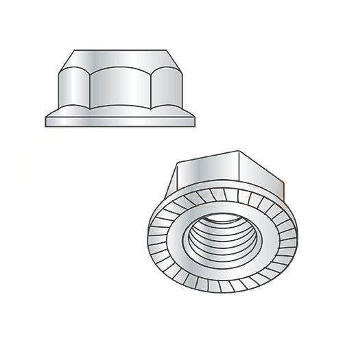 M10-1.5 Hex Flange Locknuts/Serrated/Class 10 / Zinc / DIN6923 (Carton: 1,000 pcs)