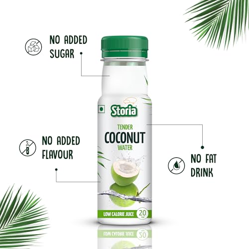 Image of Storia Tender Coconut Water- No Added Sugar - Pack of 18 X 200 ml PET Bottle | Everyday hydration pack
