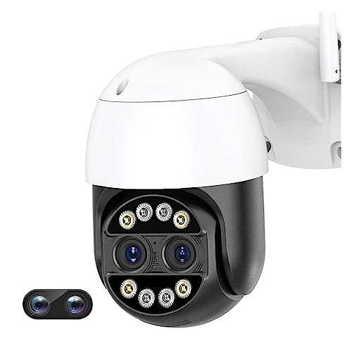 CSDASW Cámara IP de 8MP 4K, Seguridad, Zoom 8X, Lente Dual, 2K, 4MP, cámara de videovigilancia CCTV, detección Humana AI, Seguimiento automático, aplicación IP66(4MP Add 128GB Card)