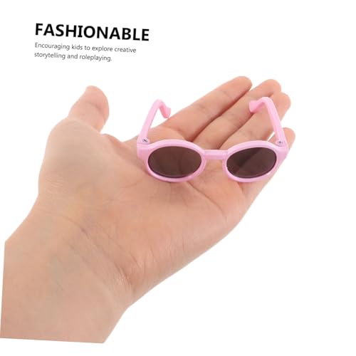 Angoily 4pcs Mini Sunglasses Glasses Miniature Glasses Sunglasses Childrens Mini Doll Glasses Men Sunglasses Eyewear Frames Sunglasse Party Glasses Plastic4
