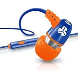 JLab Audio NEON Metal in-Ear Earbuds with Universal Mic for iPhone & Android, Guaranteed for Life - Blue/Orange