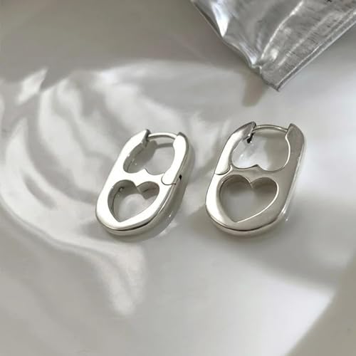 LUSSO 925 Sterling Silver Soda Tab Necklace Earrings, 14K Yellow Gold Bottle Cap Soda Can Tab Earrings For Women, Funny Small Hoop Earrings With Charm, Outer Banks Necklace Sarah Earrings3