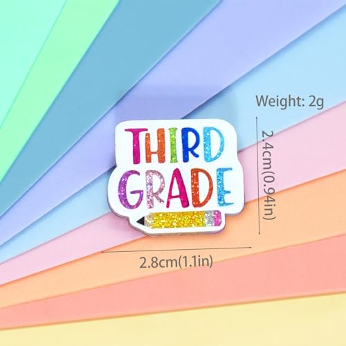 Image of Colorful Teacher Pin Glitter Graduation Lapel Brooch Pins Cute Teacher Appreciation Gifts for Clothes Backpacks Hats Accessories