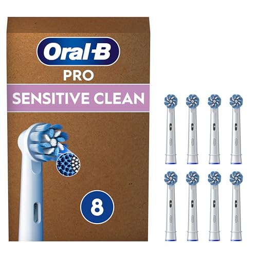 Oral-B Lot De 8 Brossettes De Rechange PRO Sensitive Clean, AUTHENTIQUES, Blanches, Brins Ultra Doux Pour Les Gencives Plus Saines, Embouts Pour Brosses A Dents...
