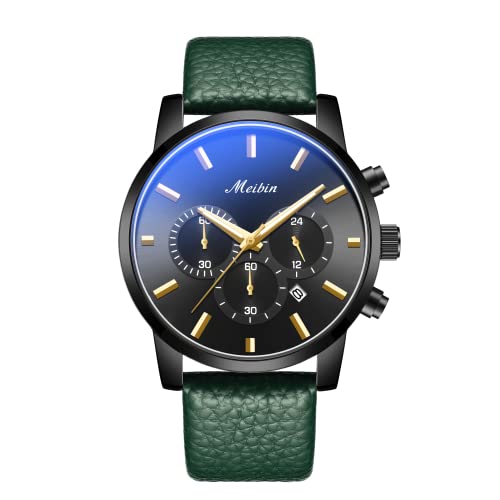 Devaco Women Wrist Watches Ultra Thin Minimalist Dress Fashion Quartz Waterproof Big Face Leather Strap Slim Watches For Ladies Green Leather Strap Women Watches #TOP1