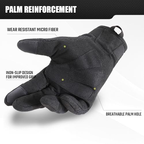 Image of WTACTFUL Touch Screen Breathable Tactical Full Finger Gloves for Men | Airsoft Paintball MTB Bike Cycling Cross-Country Motorbike ATV Hunting Hiking Riding Driving Work Outdoor Sports