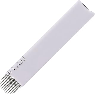 OKJHFD 50 Pieces/Set Curved 18 Needle Semi Permanent Mist Eyebrow Micro Blade Makeup Needle White Arc 18 Needle Blade Tattoo Eyebrow Blade Mist Needle
